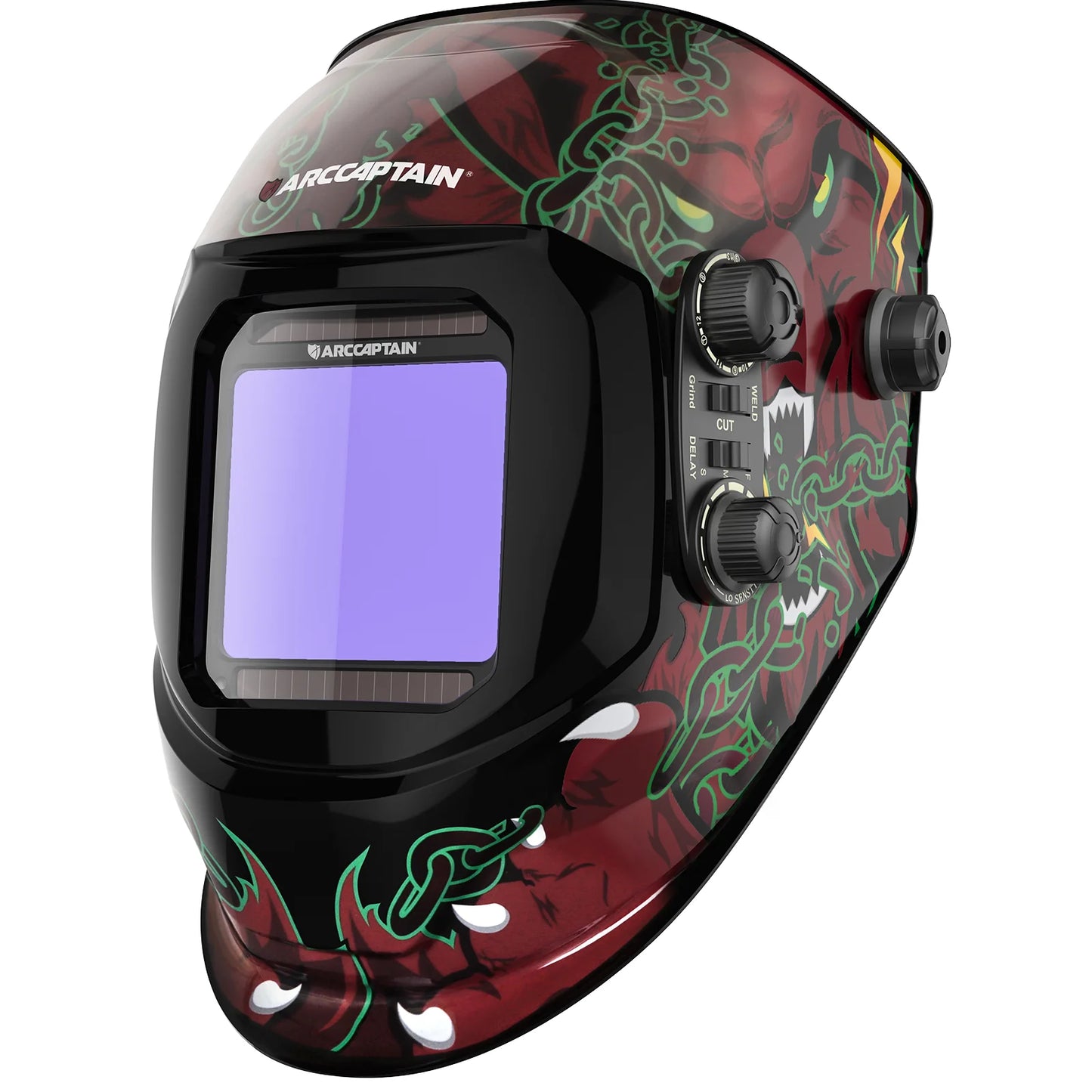 ARCCAPTAIN Welding Helmet Auto Darkening Welding Mask 4 Sensors Solar Cell Powered For TIG MIG ARC Welder