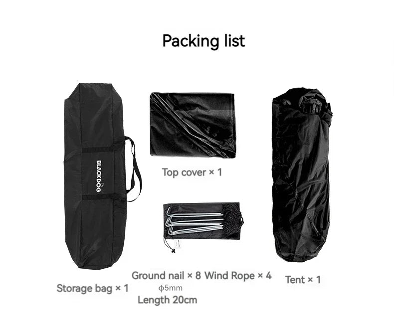 BLACK DOG 4-5people Waterproof Automatic One-touch Ultralight Portable Tent